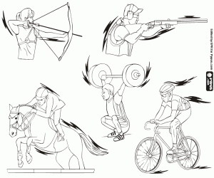 Omalovánka Pět Olympijské sporty