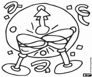 Omalovánka Přípitek na půlnoc na nový rok