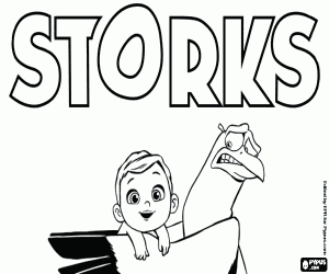 Omalovánka Původní logo Storks, Čapí dobrodružství