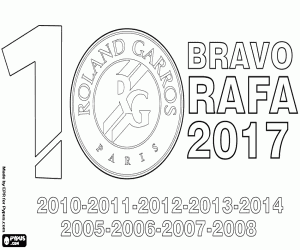 Omalovánka Rafa Nadal, 10 Roland Garros tituly