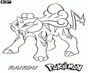 Omalovánka Raikou, legendární Pokémon