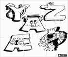 Puzzle písmen Y, Z a jiné s legračními výkresy