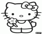 Hello Kitty s kytkou v ruce