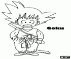 Goku, Saiyan bojovník odvážný chlapec připraveni najít Dragon Balls