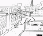 Puzzle Spiderman skáče mezi objekty ve městě kyvná s jeho pavučina