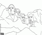 Kolosální busty prezidentů Washingtona, Jeffersona, Roosevelt a Lincoln vytesané do žuly horu, Mount Rushmore národní pomník v Jižní Dakota