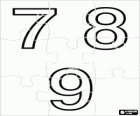 Puzzle Číslice 7, 8 a 9