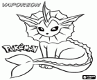 Vaporeon je jedním z budoucím vývojem Eeveee a je velmi přizpůsoben vodnímu životu
