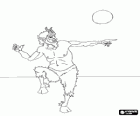 Faun v římské mytologii nebo Pan v řecké mytologii. Faun tančí v měsíčním svitu