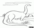 Apatosaurus nebo Brontosaurus skenování horizont s dlouhým krkem