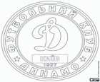 Znak FC Dynamo Kyjev, ukrajinský fotbalový tým. Futbolni Klub Dynamo Kyïv, Originální ukrajinština název přepsal