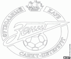 Znak FC Zenit Petrohrad, FK Zenit Sankt-Petěrburg, ruský fotbalový klub. Futbolni Klub Zenit Sankt-Peterburg, Ruský název původní přepsal