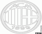 Logo AC Milán, italský fotbalový klub v městě Milán. Associazione Calcio Milan, původní název v italštině