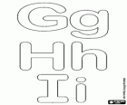 Písmena G, H a I bubliny abecedy