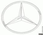 Mercedes logo, Mercedes-Benz, německá značka vozidla. Tři-poukázala hvězda Mercedes