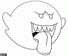 Boo od Super Mario Bros hry. Boos jsou spektrální stvoření s ostrými zuby a dlouhé jazyky