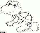 Koopa Troopa, bipedální želvy jsou nepřátelé ve hře Mario