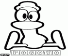 Pato, Pocoyo přítel, sedí na podlaze