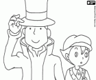 Profesor Layton a jeho pomocník Luke Triton, hlavní protagonisté tajemství a puzzle hry pro Nintendo