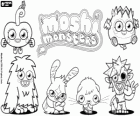 Všechny příšery z Moshi Monsters: Furi, Katsuma, Poppet, Zommer, Luvli, Diavlo