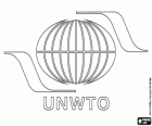 Světová organizace cestovního ruchu UNWTO logo. UNWTO, United Nations World Tourism Organization, v anglicky