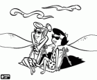 Wilma Flintstone a Betty drť opalování na pláži