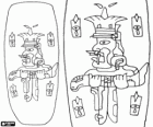 Olmec image had, které představují v náručí muže, ve středu quincunx