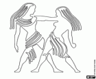 Blíženci. Dvojčata. Třetí znamení zvěrokruhu. Latinský název Gemini