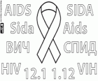 Světový den boje proti AIDS 1. prosince. Stuha je červená globální symbolem solidarity proti AIDS