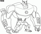 Armodrillo, robustní cizinci jako pásovce robot z planety Terraexcava. Ben 10 Ultimate Alien