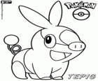 Tepig, toto je počáteční Pokémony typu oheň z Teselia. Pokabu