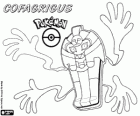 Cofagrigus, pokémon rakev je sarkofág. Pokémon duch, který se vyvíjí od Yamask. Desukan a Desumasu