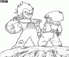 Vegeta a Son Gohan, pyšní prostor bojovník tváří v tvář s synem Son Goku