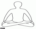 Osoba meditace v pozici Lotus, Padmasana