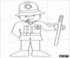 Policie hlavolam. Agent britské policie nebo bobby puzzle