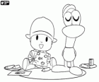Pocoyo a Pato ukazují jejich kresby