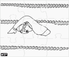 Vodní sportovní puzzle. Puzzle plavec praktikující kraul