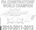 Red Bull Racing tří time FIA konstruktérů vítěz světový šampion 2010, 2011 a 2012