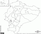 Mapa republiky Ekvádor. Hlavní město: Quito. Jihoamerické země s pobřeží v Tichém oceánu
