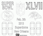 Super Bowl 2013. San Francisco 49ers versus Baltimore Ravens. Superdome, New Orleans, 3. února 2013