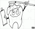Puzzle dentální hygieny, čištění zubů