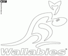 Logo Austrálie národní rugby tým, na Wallabies. Znak, Wallaby