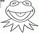 Tvář Kermit žába. Žába Kermit maska