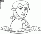 Busta Wolfgang Amadeus Mozart. Slavný rakouský hudební skladatel, který se narodil v roce 1756 a zemřel v roce 1791