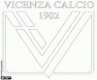 Odznak Vicenza Calcio. Fotbalový klub z města Vicenza, Veneto