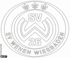 Logo klubu SV Wehen Wiesbaden. Fotbalový klub z Taunusstein, město Hesensko