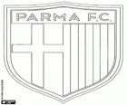 Parma FC logo. Fotbalový klub se sídlem v Parmě, město Emilia-Romagna