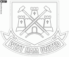 West Ham United F.C. logo. Fotbalový klub z Upton Park, také známý jako The Irons a The Hammers