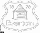 Logo Everton FC. Fotbalový klub z Liverpoolu, přezdívky The Toffees a The Blues