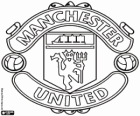 Logo Manchester United FC. Fotbalový klub sídlící v Old Trafford, Manchester. Známé jako Rudí ďáblové, The Red Devils